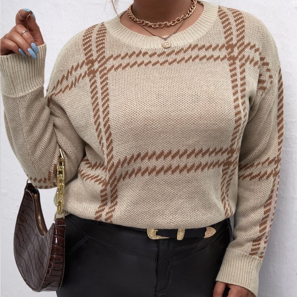 Plaid Knit Sweater #36